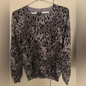 Bobeau Black and Gray Animal Print Sweatshirt